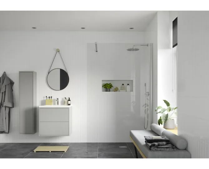 Envy Trend 760mm Wetroom Panel & Support Bar - Chrome main product photo