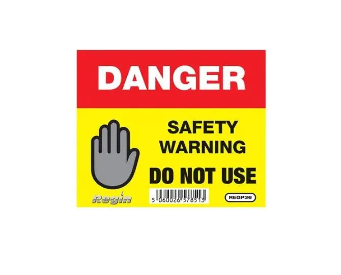 Regin Danger Do Not Use Sticker/Tag REGP36 main product photo