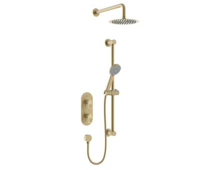 Bristan Saffron Concealed Dual Control Shower Pack Brushed Brass SAFFRON BB SHWR PK main product photo