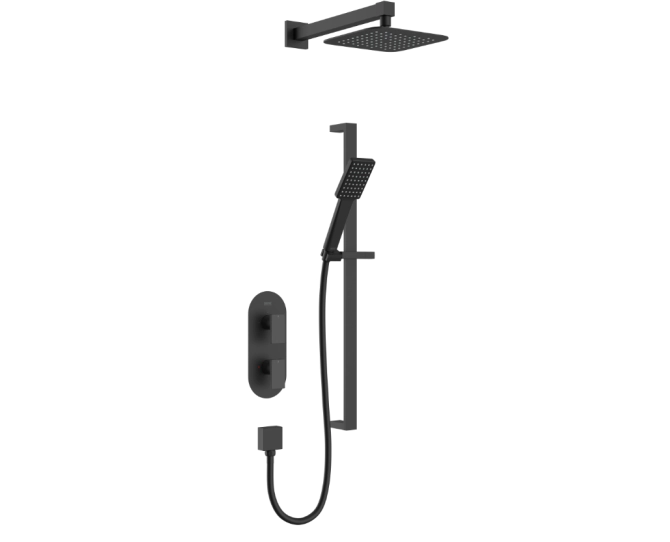 Bristan Tangram Concealed Dual Control Shower Pack Black TANGRAM BLK SHWR PK main product photo