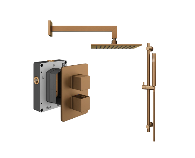 Abacus Shower Pack 2 - Square Brushed Bronze TBKT-25-2872 main product photo