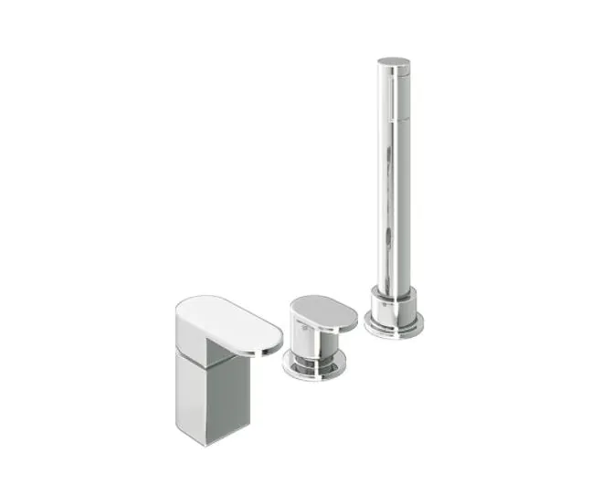 Abacus Ki Deck Mounted Bath Shower 3TH Chrome TBTS-052-3203 main product photo