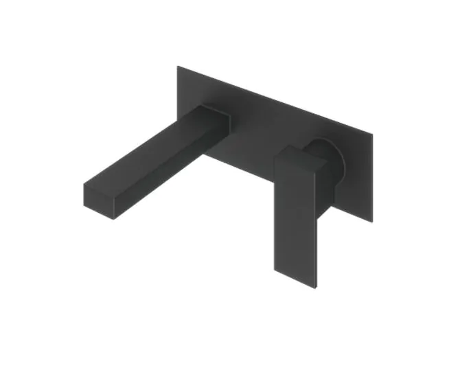 Abacus Plan Wall Mounted Basin Mixer Matt Black TBTS-265-1602 main product photo