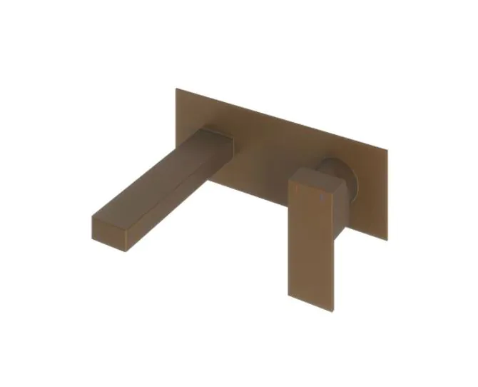 Abacus Plan Wall Mounted Basin Mixer Brushed Bronze TBTS-268-1602 main product photo