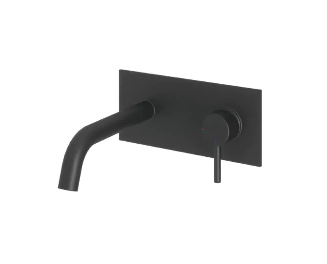 Abacus Iso Wall Mounted Basin Mixer Matt Black TBTS-345-1602 main product photo