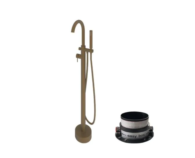 Abacus Iso Freestanding Bath Shower Mixer Brushed Bronze TBTS-348-3602 main product photo