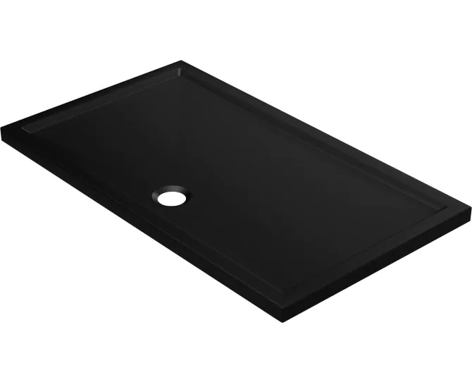 Envy 40mm Low Profile 1000x800mm Rectangular Tray & Waste - Matt Black main product photo