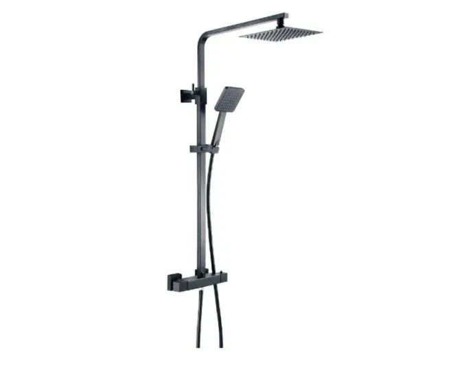Trisen Zacha Black Square Exposed Thermostatic Shower TSS101 main product photo
