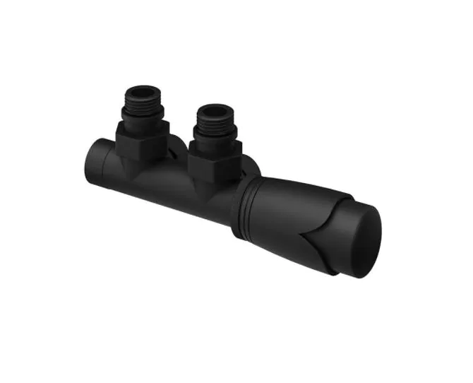 Abacus Euro50 Angled Thermostatic Radiator Valve Matte Black ULRV-55-2005 main product photo