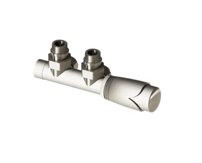 Abacus Euro50 Angled Thermostatic Radiator Valve Brushed Nickel ULRV-55-5005 main product photo