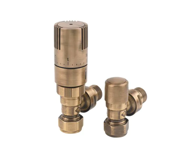 MHS Finchley Angled TRV 15mm Antique Brass VLVFIN-AABTRV main product photo