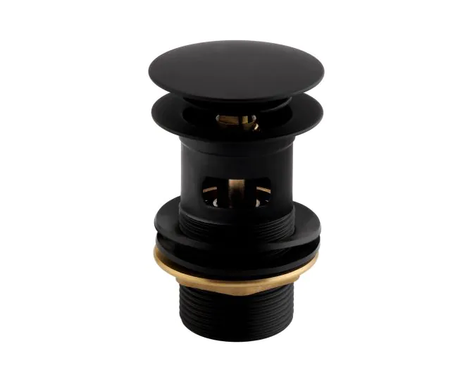Bristan Round Click basin Waste Slotted Black W BASIN04 BLK main product photo