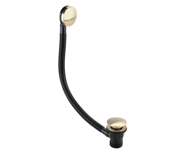 Bristan Round Clicker Bath Waste with Overflow Brushed Brass W BATH03 BB main product photo