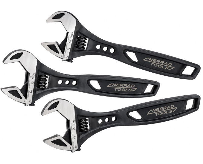 Nerrad Tri-Grip Professional Wrench Bundle 6",10",12" main product photo