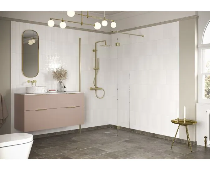 Envy Trend Optional 300mm Wetroom Splash Panel - Brushed Brass main product photo