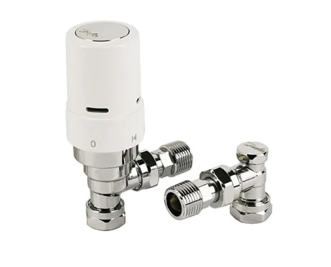 Danfoss RAS-D2 Thermostatic Rad Valve Pack 8/10/15mm White (Angled) main product photo