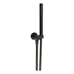 Abode Euphoria Circular Wall Outlet Handset & Bracket Set - Matt Black AB2638