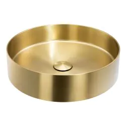 Abode Iox 375mm Round Steel Basin - PVD Brass ABB1001