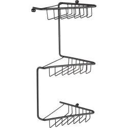 Vasca Angolo 3-Tier Corner Shower Caddy - Black