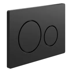 Vasca Round Push Button Flushplate - Black