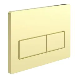 Vasca Rectangle Push Button Flushplate - Brushed Brass