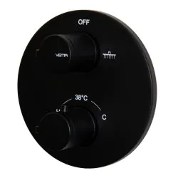 Vema Timea Black Two Outlet Thermostatic Valve DICM0448