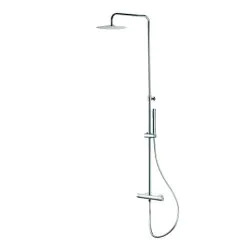 Vema Thermostatic Round Bar Valve w/Fixed Head & Riser - Chrome DICM0464