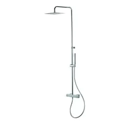 Vema Thermostatic Square Bar Valve w/Fixed Head & Riser - Chrome DICM0466