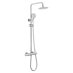 Vasca Stella Cool-Touch Thermostatic Mixer Shower w/Riser & Overhead Kit - Chrome