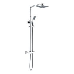 Vasca Square Thermostatic Bar Mixer w/Riser Kit - Chrome