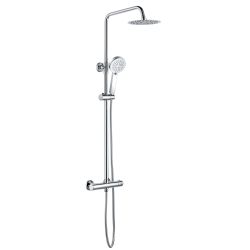 Vasca Round Thermostatic Bar Mixer w/Riser Kit - Chrome