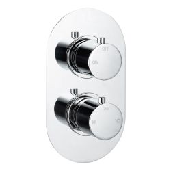 Vasca Urus Thermostatic Single Outlet Twin Shower Valve - Chrome