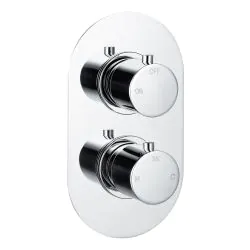 Vasca Urus Thermostatic Single Outlet Twin Shower Valve - Chrome