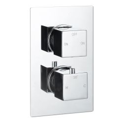 Vasca Cosmo Thermostatic Two Outlet Twin Shower Valve - Chrome