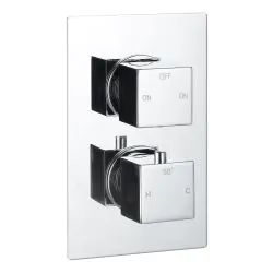 Vasca Cosmo Thermostatic Two Outlet Twin Shower Valve - Chrome