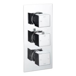 Vasca Cosmo Thermostatic Three Outlet Triple Shower Valve - Chrome