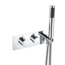 Vasca Ziti Thermostatic Two Outlet Shower Valve w/Handset - Chrome