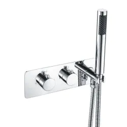 Vasca Ziti Thermostatic Two Outlet Shower Valve w/Handset - Chrome