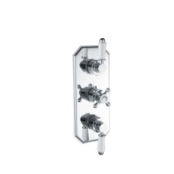 Vasca 1863 Traditional Lever Thermostatic Two Outlet Shower Valve - Chrome