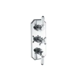 Vasca 1863 Traditional Lever Thermostatic Two Outlet Shower Valve - Chrome