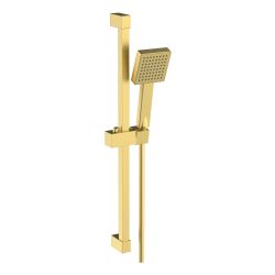 Vasca Square Slider Rail Kit & Single Mode Handset - Brushed Brass