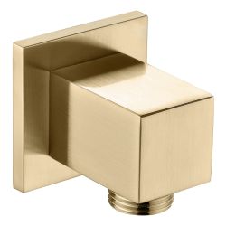 Vasca Square Wall Outlet Elbow - Brushed Brass