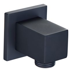 Vasca Square Wall Outlet Elbow - Matt Black