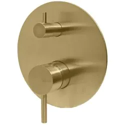 Vema Tiber Two Outlet Shower Mixer w/Diverter - Brushed Brass DICM0842