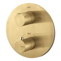 Vema Tiber Two Outlet Thermostatic Mixer - Brushed Brass DICM0854