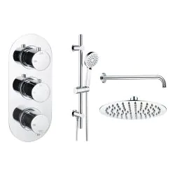 Vasca Urus Round Shower Valve & Kit Pack 3 - Chrome
