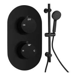 Vasca Urus Round Shower Valve & Kit Pack 2 - Matt Black