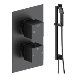 Vasca Cosmo Square Shower Valve & Kit Pack 2 - Matt Black