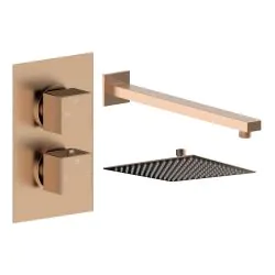 Vasca Cosmo Square Shower Valve & Kit Pack 1 - Brushed Bronze