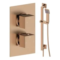 Vasca Cosmo Square Shower Valve & Kit Pack 2 - Brushed Bronze